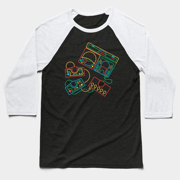 Super Engine CD Baseball T-Shirt by nextodie